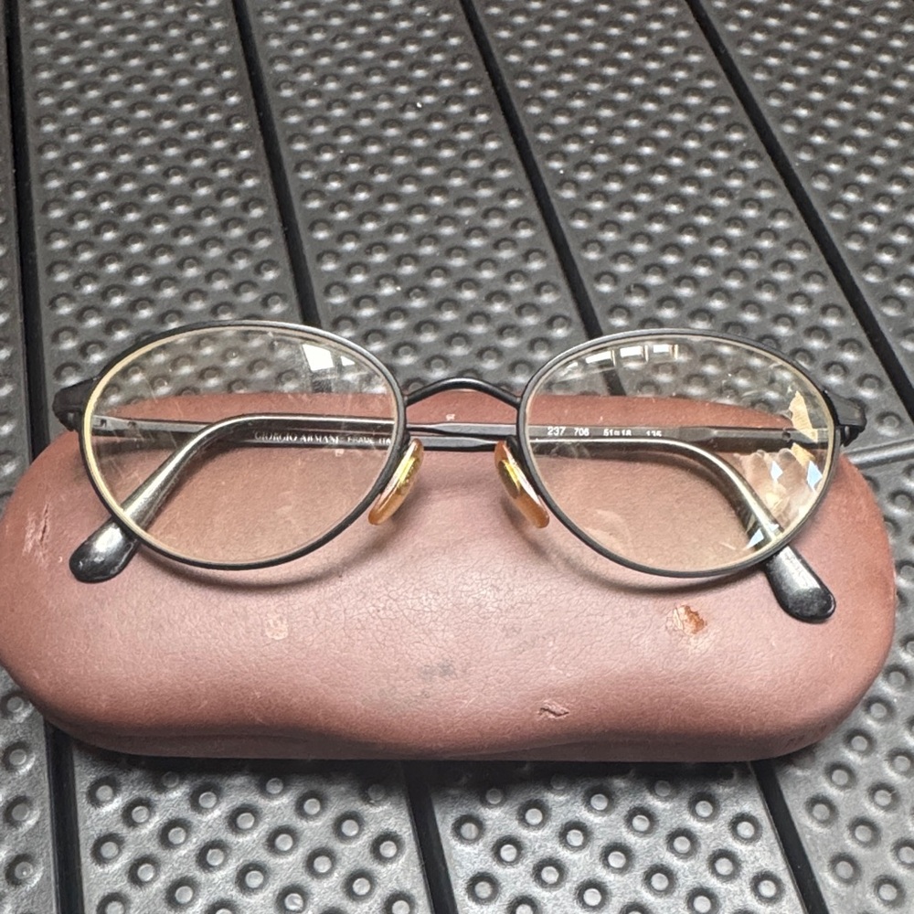 Giorgio Armani Black and Gold Glasses with Case